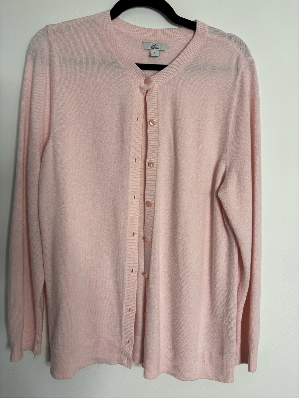 croft & barrow Pale Pink Lightweight Button-Up Cardigan
